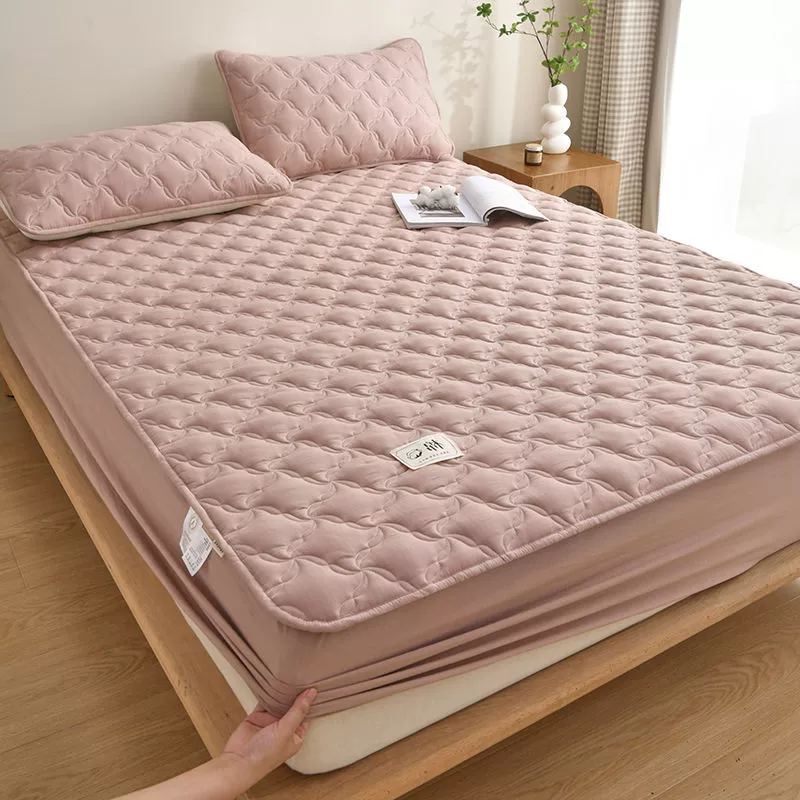 Простыня из 100% чистого хлопка, цельная, стеганая, нескользящая, утолщенная защита матраса, покрывало, защита от пыли.