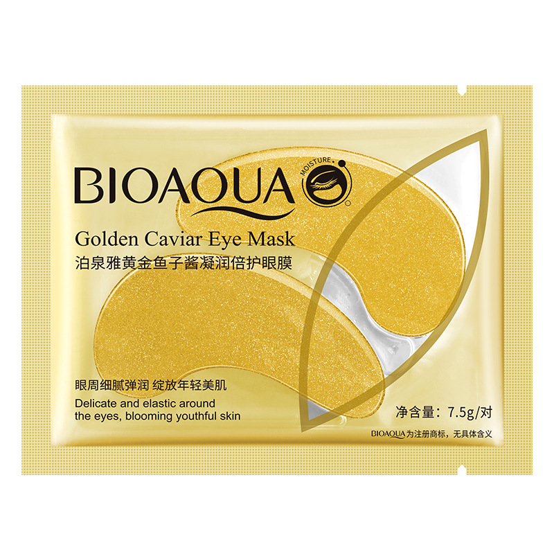 Mascarilla para ojos de caviar dorado de Boquanya, hidratante, reparadora y reafirmante, mejora de las ojeras alrededor de los ojos, mascarilla para ojos, venta al por mayor