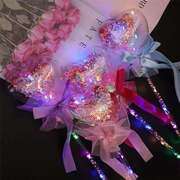 Popular TikTok-style starry sky magic wand, new bubble ball children's fairy wand light-up toy, selling like hotcakes at night markets.