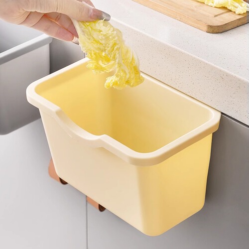 Kitchen trash can hanging household kitchen waste cabinet door special plastic storage bucket living room bathroom hanging paper basket