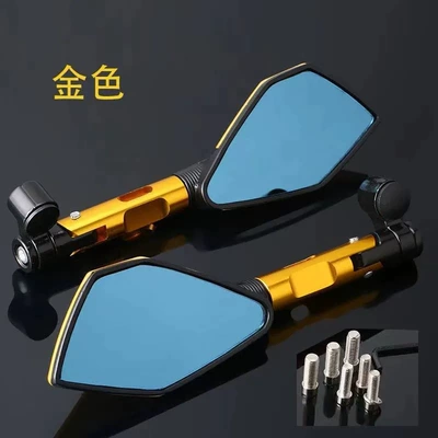 aluminum alloy, Motorcycle rearview mirror - two-color-pentagonal-mirror-gold