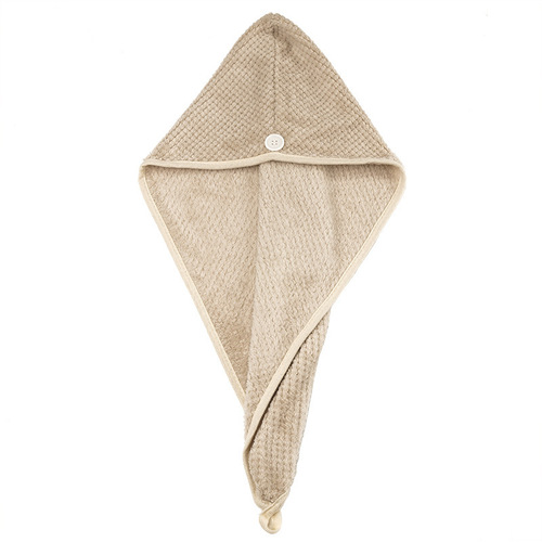 Coral velvet thick pineapple pattern triangular quick-drying hair covering turban adult shower cap