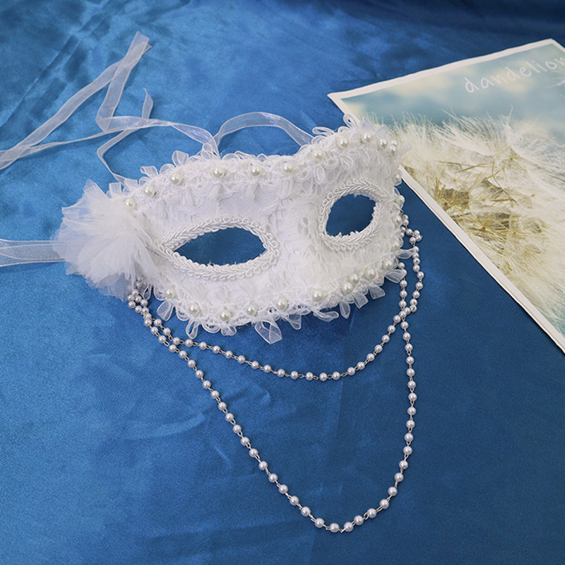 Ventas transfronterizas máscaras de flores laterales nuevas perlas mitad cara espectáculo de maquillaje de fiesta vestido sexy máscara de ojos de alto nivel