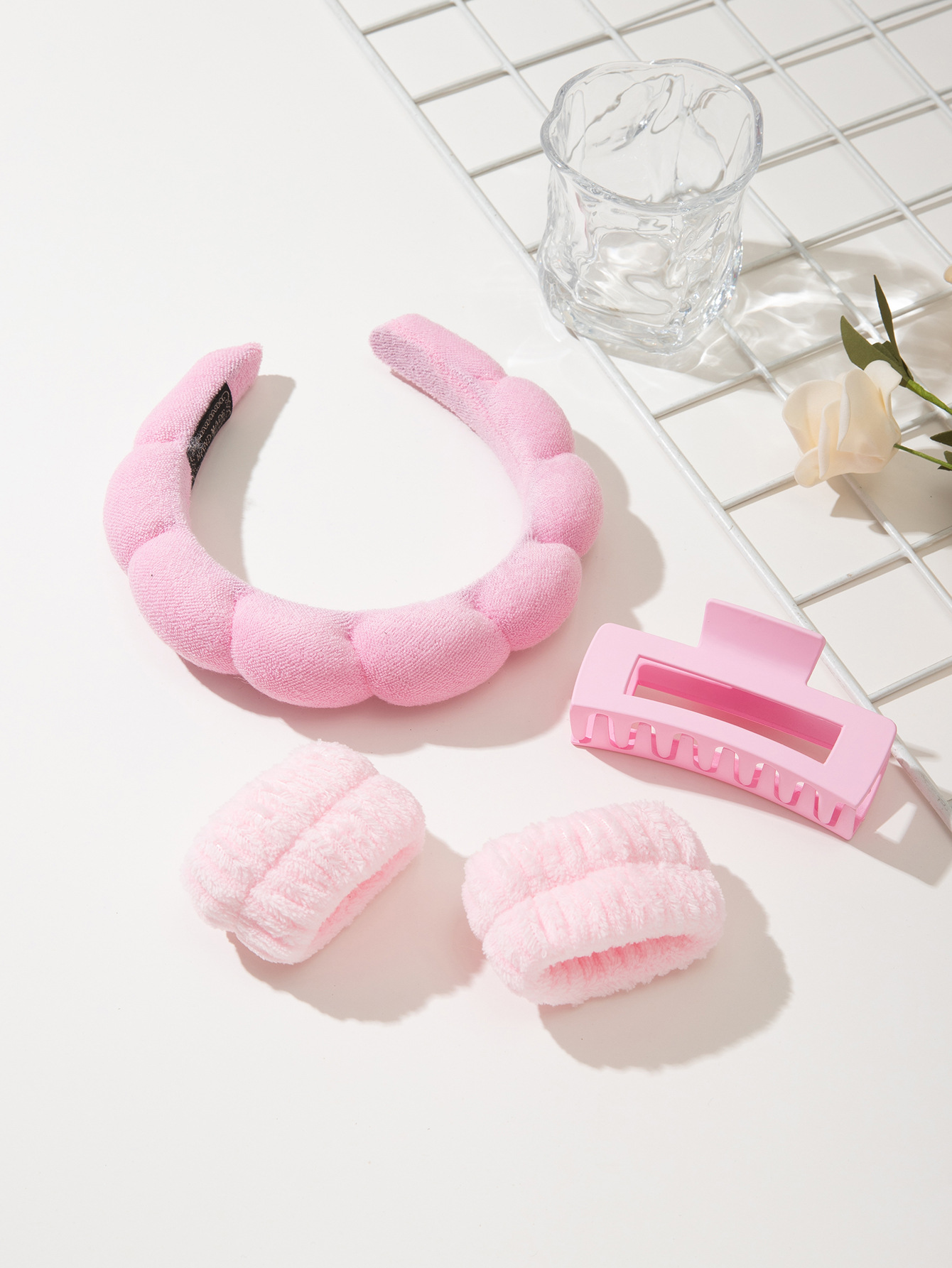 Nube transfronteriza cabello abrazadera de agarre conjunto de huevos multicolores flores de agarre abrazadera de gran tamaño correa de muñeca impermeable al por mayor