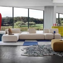 慕弈意式极简千纸鹤沙发北欧现代设计师模块自由组合无扶手沙发