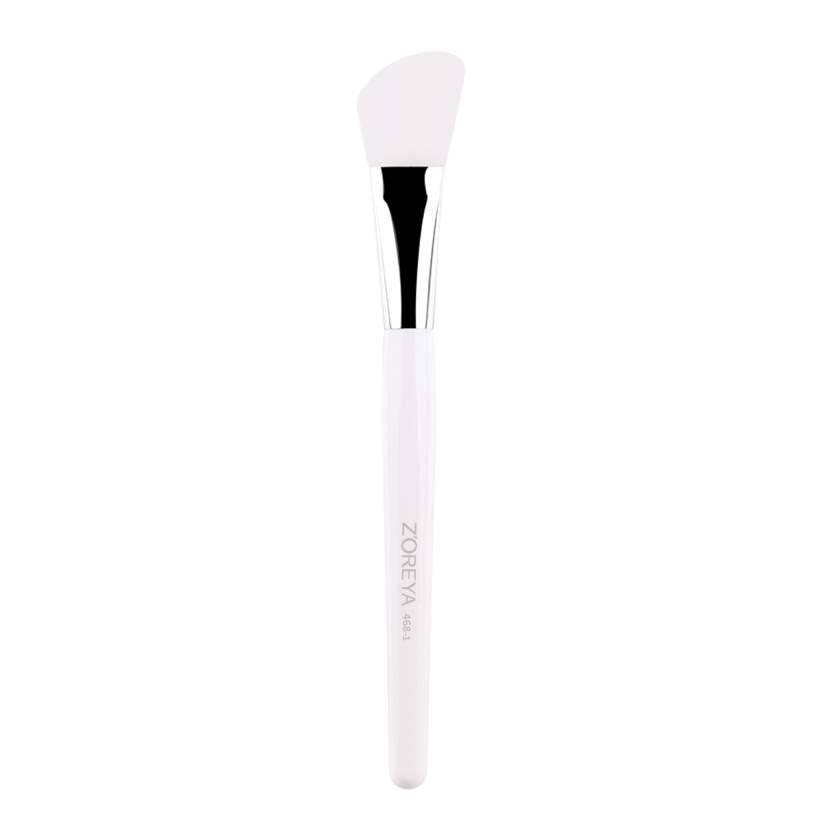 Zhuolya maquillaje de belleza cepillo de máscara de silicona blanca mango transparente herramienta de máscara de cabeza oblicua suave cepillo de maquillaje