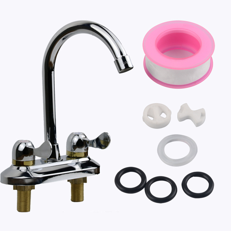All-copper kitchen basin, cold and hot water faucet switch, double and triple holes, washbasin, sink, water, cold and hot water undefined