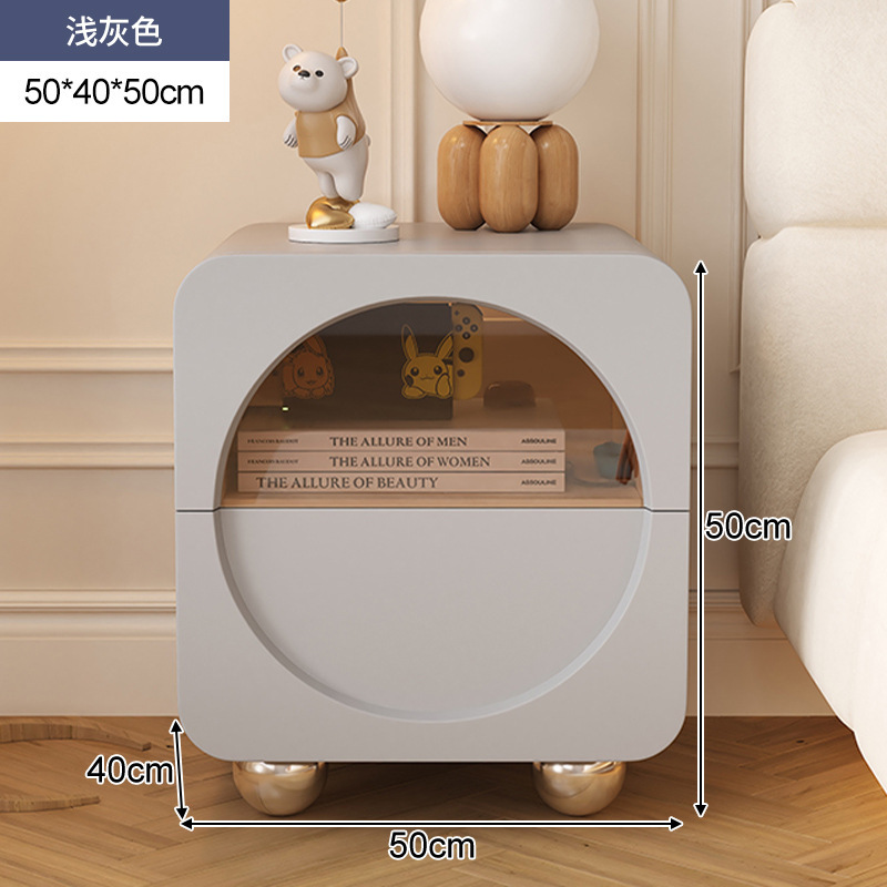 Estilo crema mesita de noche luz dormitorio de lujo simple moderno diseñador creativo de madera maciza pequeñas niñas mesita de noche