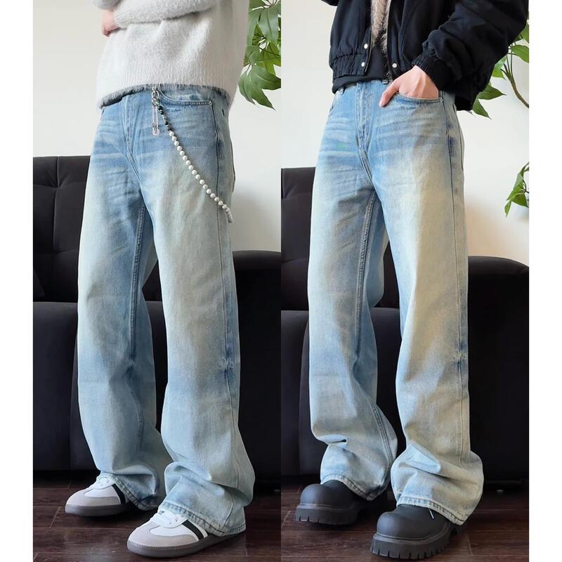 【Alternative to Wesley】Zhenmei Pre-Summer Straight Loose American Cleanfit Washed Light Blue Men's Jeans 【Alternative to Wesley】Zhenmei Pre-Summer Straight Loose American Cleanfit Washed Light Blue Men's Jeans