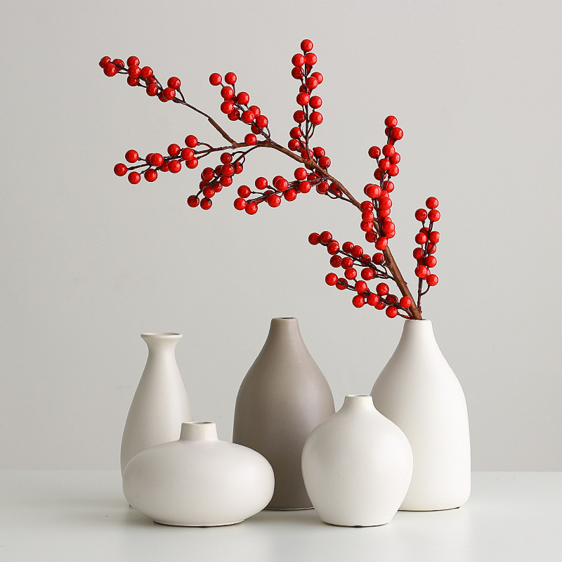 Simple ceramic vase ins Nordic style ornaments pottery plain DIY flower wedding photography props factory wholesale