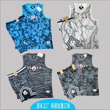 aj飞人美式篮球网眼背心运动健身宽松透气速干跑步训练无袖服套装