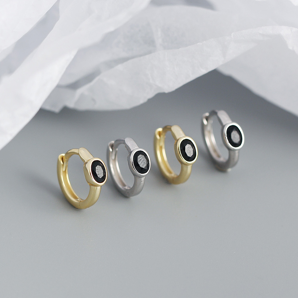 Street Occasion 1 Pair 925 Sterling Silver Zircon Geometric Earrings