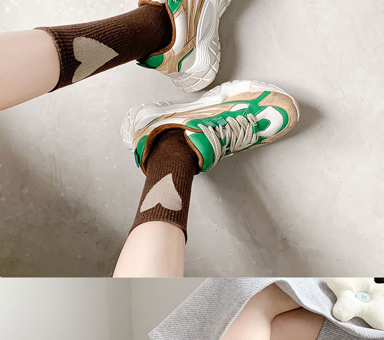 A Pair Quantity Daily, Street Occasion Breathable Function Women's Simple Style Heart Shape Nylon Cotton Crew Socks A Pair
