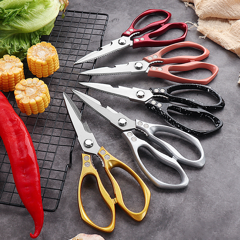 강력한 스테인레스 스틸 치킨 뼈 주방 가정용 가위 뼈 전단 고기 다기능 노동 절약 가위 재고 도매