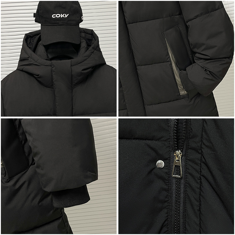 Otoño y invierno neutro suelto con capuchón para hombres y mujeres de tamaño grande comercio exterior chaqueta de algodón medio largo