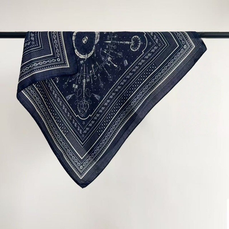 Retro Cashew Print Silk Scarf Women’s Versatile Square Neckerchief_voghion.com