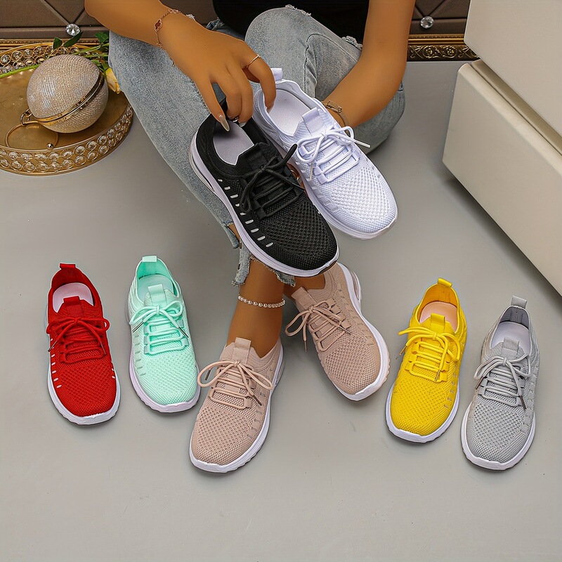 Women's Fashionable Sports Running Shoes, Available in Multiple Colors, Stylish Footwear Suitable for Daily Wear and Casual Walks