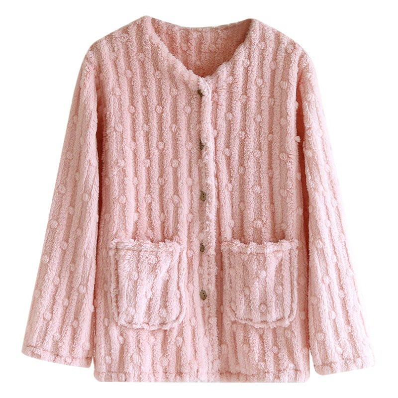 Пижама с одним верхом, Женская осенне-зимняя фланелевая утолщенная флисовая подкладка, домашняя одежда из кораллового флиса, зимняя с длинным рукавом