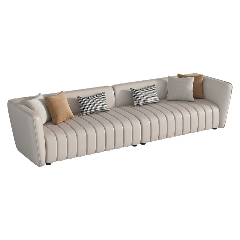 Office Sofa Boss Business Italian minimalista moderno de lujo ligero Estilo crema Recepción Teclas de piano Mesa de centro recta