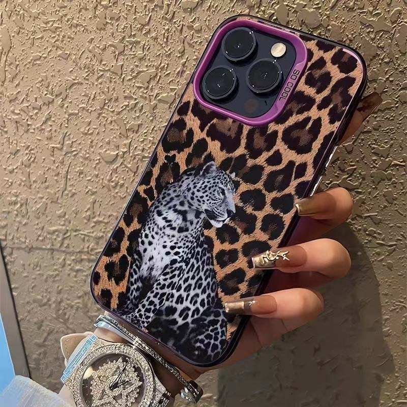 Nuevo estampado de leopardo para iphone16 funda para teléfono móvil Apple 15promax/14 personalidad 13pro12 Europa y América 11xr