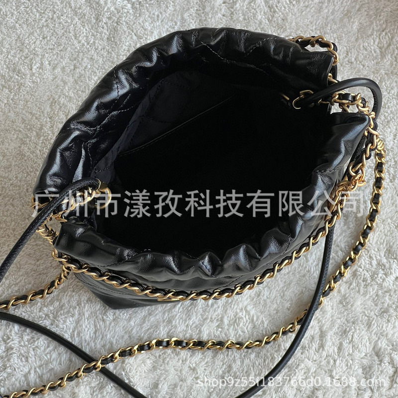 24春新作小香風miniゴミ袋22bag元工場大菱格チェーン金貨包托特脇下包|undefined