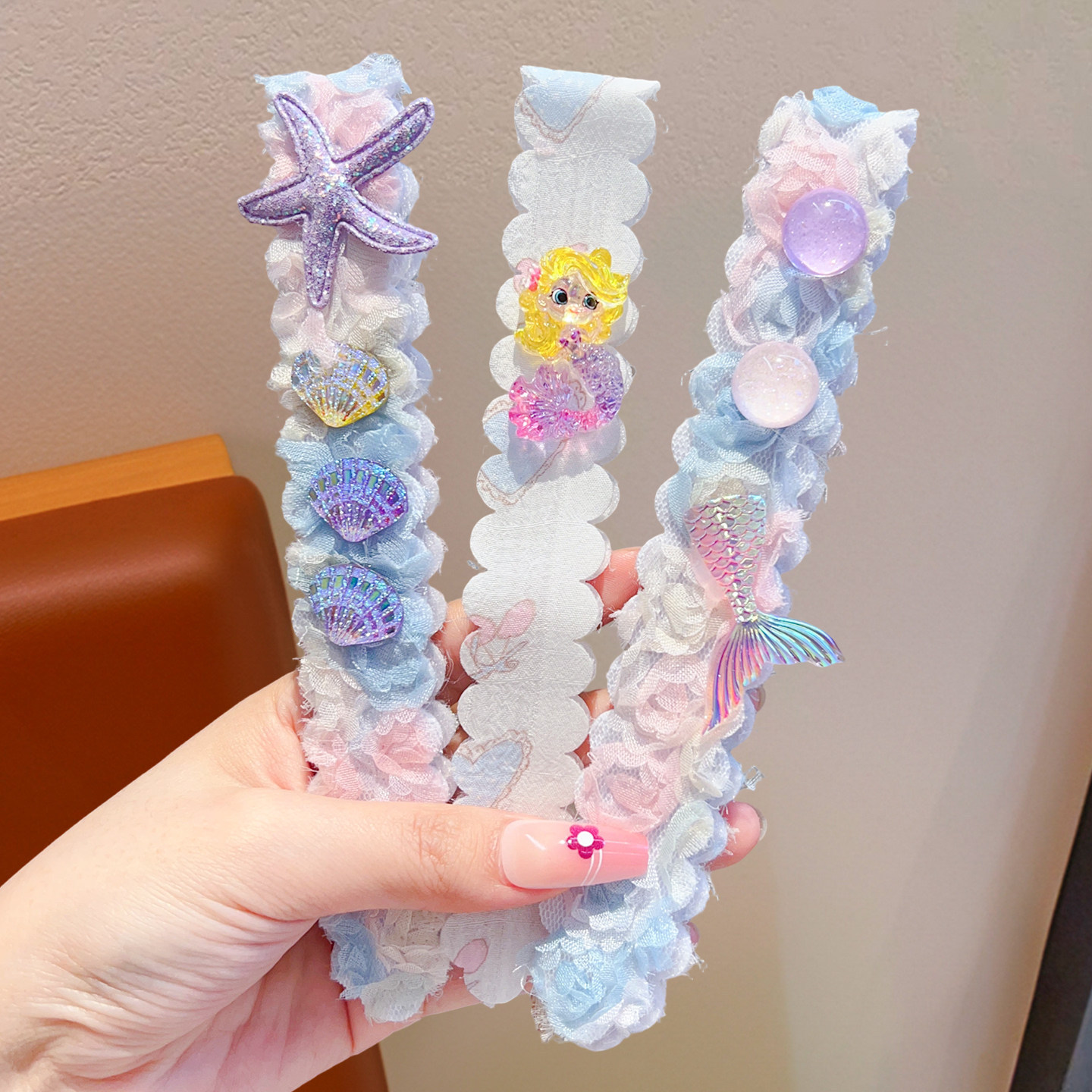 5# パープルスターフィッシュマジックパッチ 3 点セット - マジックパッチ生地 - 約 16cm