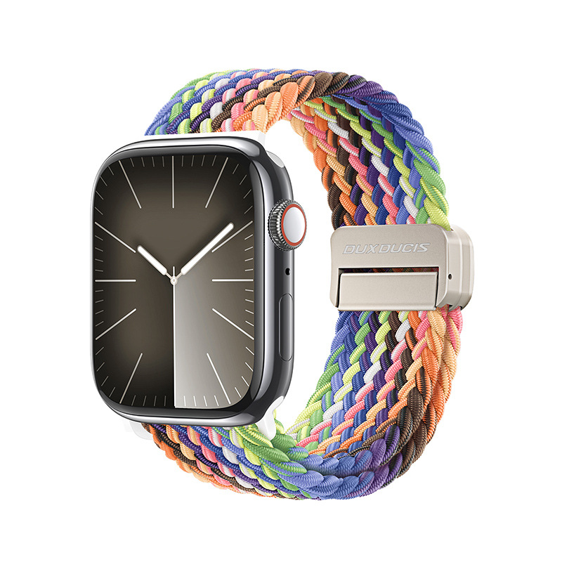 Correa elástica de Apple tejida de nylon adecuada para AppleWatch hebilla de succión magnética correa de reloj deportivo al por mayor transfronteriza image 8