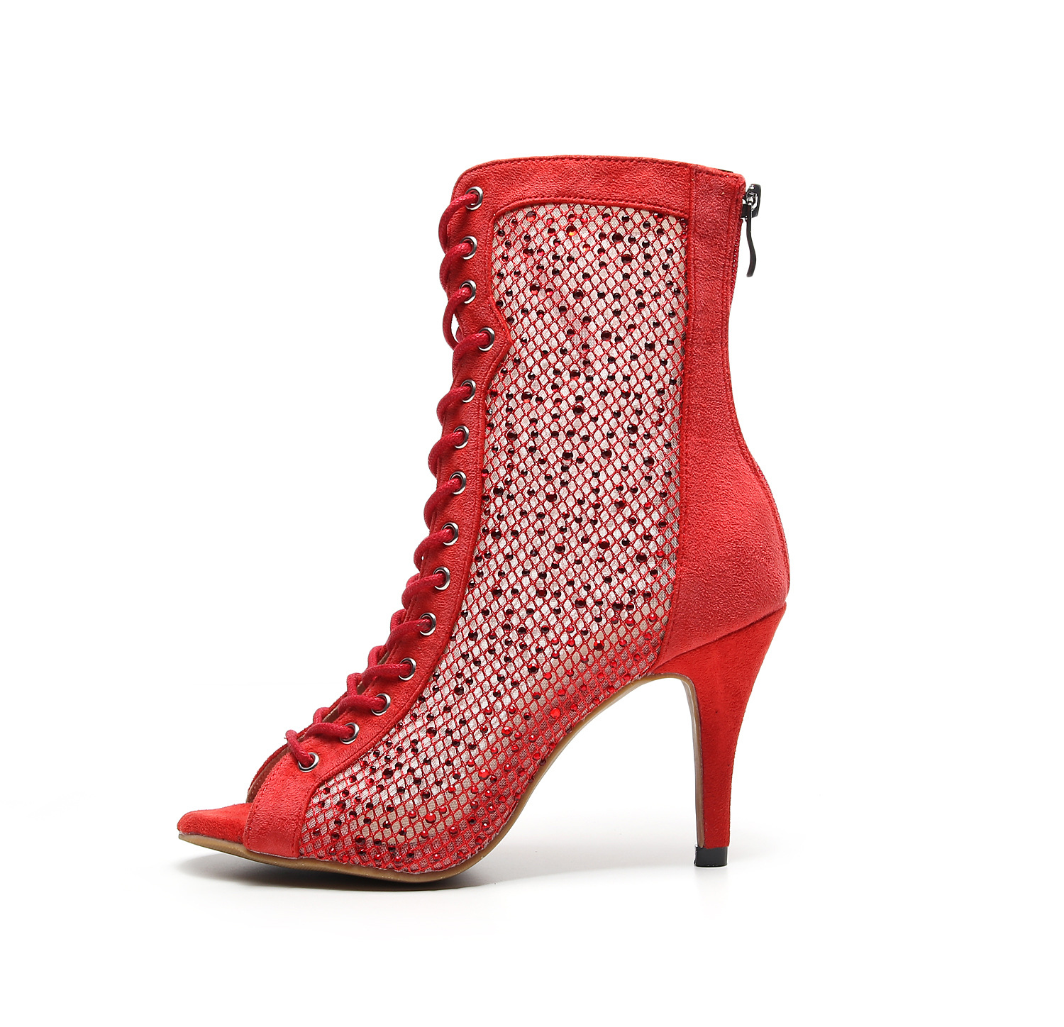 Dancing women's shoes hot diamond four seasons new black high heel dance boots soft sole fashion autumn and winter jazz dance heels_voghion.com