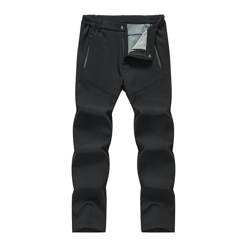 Pantalones de combate de otoño e invierno para hombres con forro polar engrosado impermeable a prueba de viento al aire libre pantalones de Montañismo más tamaño soft shell pantalones de lana a prueba de frío