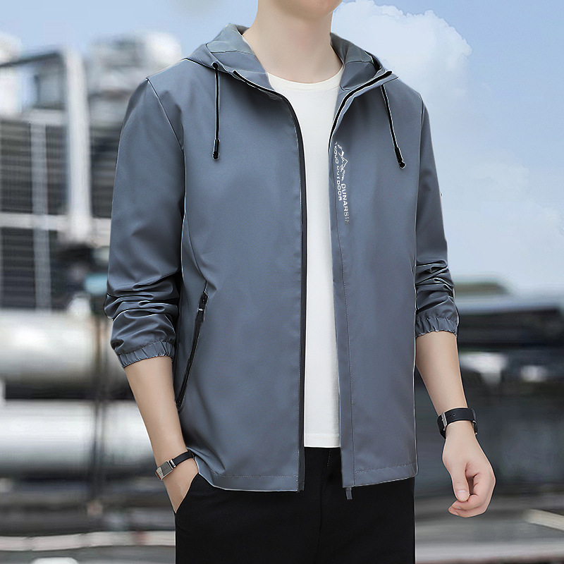 2023 hombres encapuchados primavera y otoño chaqueta de negocios ocio hombre chaqueta de otoño nueva chaqueta casual