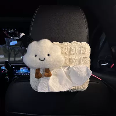 Bag, Creative Decoration — Car tissue box/set - seat-style-black-hat-cloud-puff-tissue-box