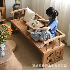 羅漢ベッドの古い楡木の長い椅子のレジャーの寝椅子のソファーベッドの実木は古い民宿の家具の客間のソファーをまねます。