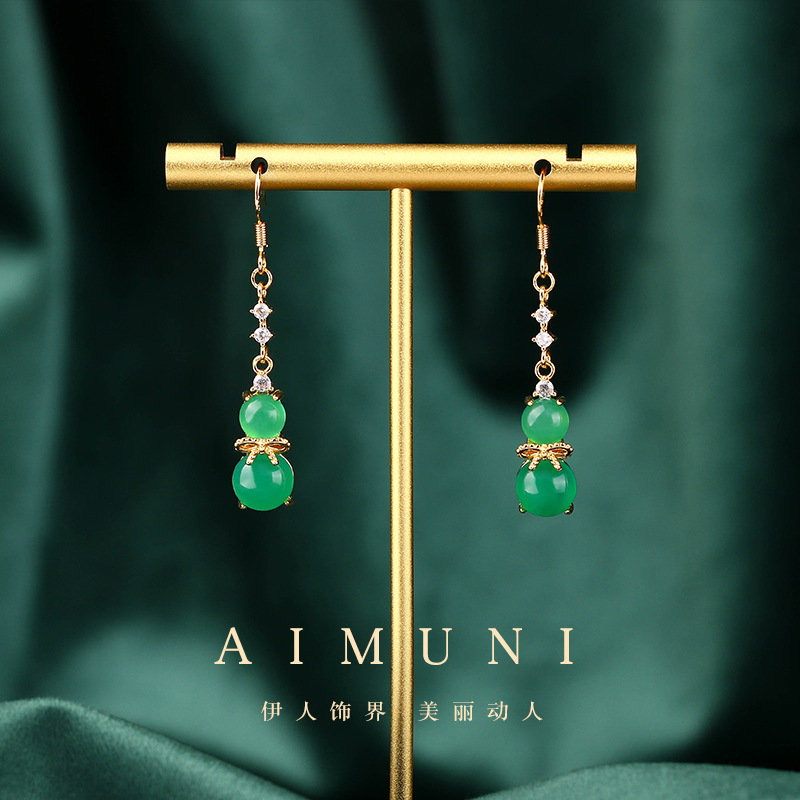 Fashionable elegant design long retro earrings with tassels
