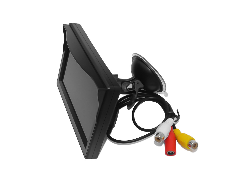 Wide Voltage Range 12-24V Visual Reversing Video Image Hd Car Display Monitor 5inch Desktop Suction Cup Monitor