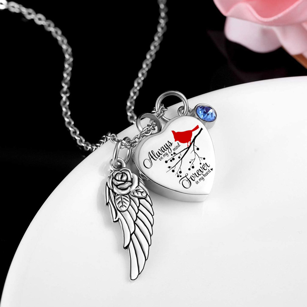 AliExpress de acero inoxidable torcido melocotón en forma de corazón collar de hombres y mujeres de estilo europeo y americano ataúd cinerario letras conmemorativas colgante de amante de mascotas