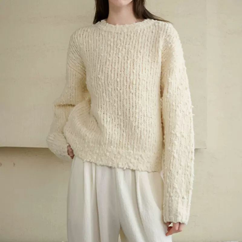 现货高克重温暖澳洲特殊织法大毛衣秋冬新款小众设计感女士针