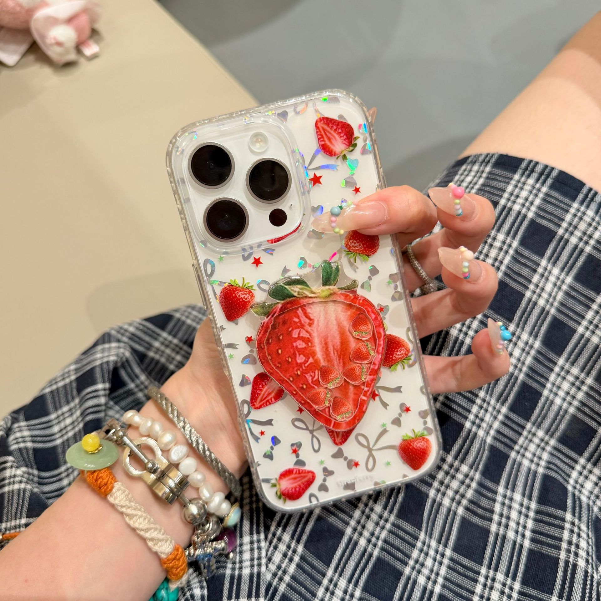 Fresco de verano con lazo láser fresa para Apple 16Pro/15Pro cadena 14 femenino 13 nuevo 16PM