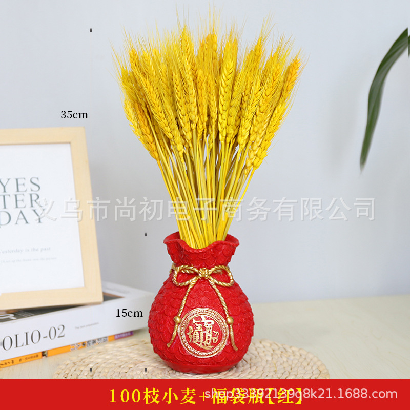 Oro trigo oído flor seca fortuna fruta bolsa de dinero salón decoración ramo apertura inauguración Nuevo Hogar regalo Año Nuevo