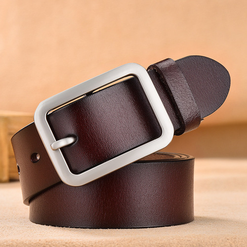 Versatile men's and women's universal genuine leather belt pin buckle belt casual fashion wide trouser belt factory direct supply one piece drop shipping