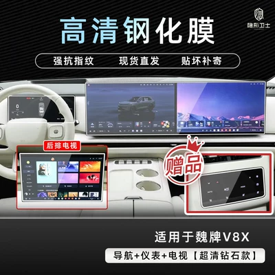 Suitable for 26 models of the WEY V8X, this is a tempered film for the interior display screen of the central control navigation instrument panel (Car interior film) - weipai-v8xnavigationinstrument-173inch-tvhd-tempered-film-rear-air-conditioninghd-nano-film