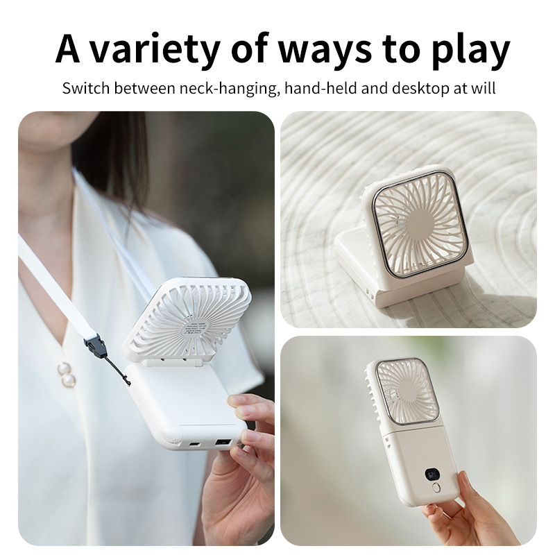 2025 New foldingメイクアップミラーデスクトップモバイルフォンスタンドファン|undefined