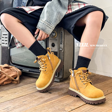 2025冬季新款儿童小黄靴经典百搭男童靴子中筒防滑耐磨女童马丁靴