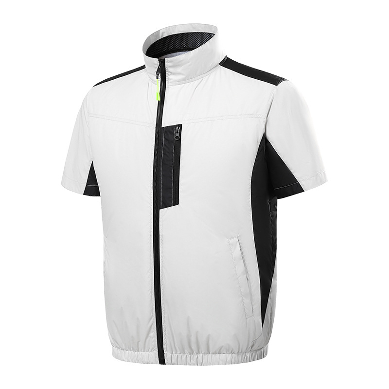 Ropa de aire acondicionado de verano con ventilador de los hombres ropa de trabajo manga corta sitio de construcción carga refrigeración soldador Protección Laboral ropa de los hombres