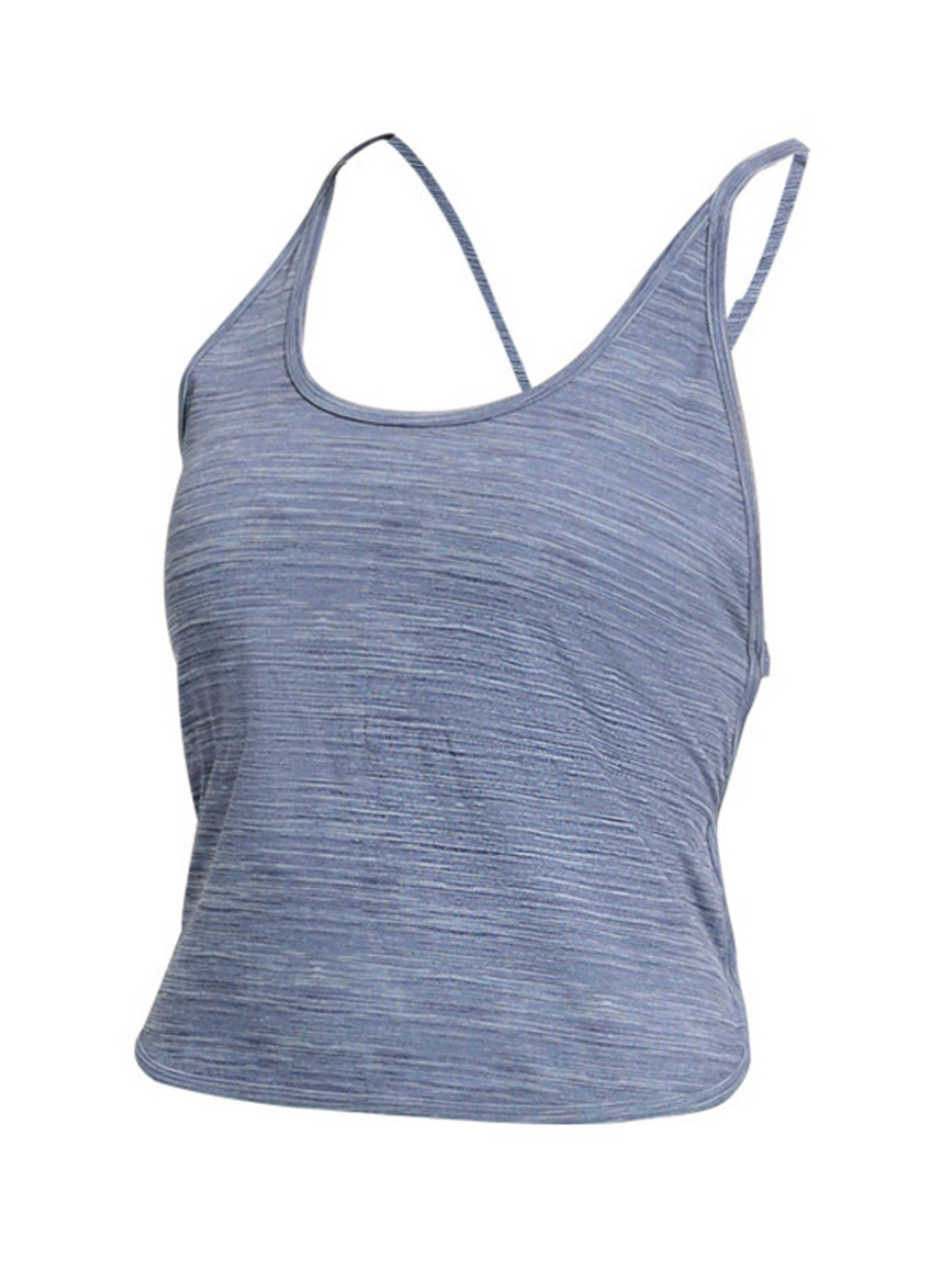 Flujo de visualización interior gradiente yoga chaleco almohadilla en el pecho de las mujeres Correa delgada belleza correa trasera deportes ropa interior correr ropa de entrenamiento verano