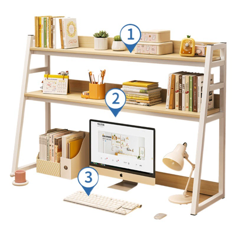 Настольная полка для хранения Книжная полка Многослойная полка для хранения Стол Настольный компьютер Настольная Студенческая маленькая стойка Многослойный Органайзер Небольшой книжный шкаф