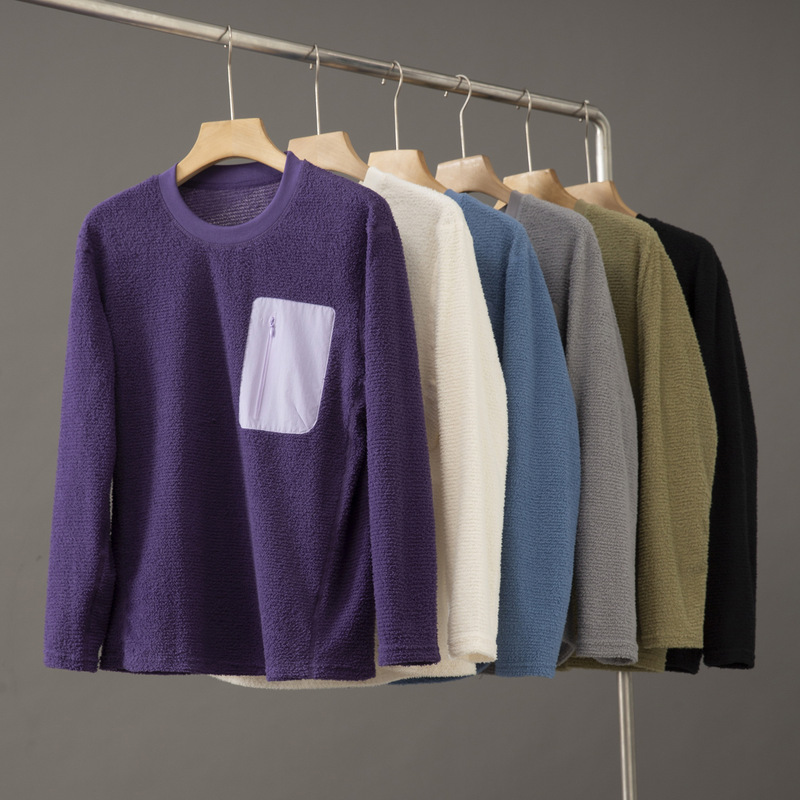 Bird-Themed Simple Basic Solid Color Base Shirt, Delicate Thin Fleece, Skin-Friendly and Warm, Suitable for Autumn and Winter Layering T-Shirt