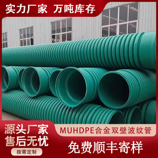 Muhdpe Nano-Modified High-Density Alloy Pipe Double-Wall Corrugated Pipe Municipal Pipeline Sn8 Drainage and Sewage