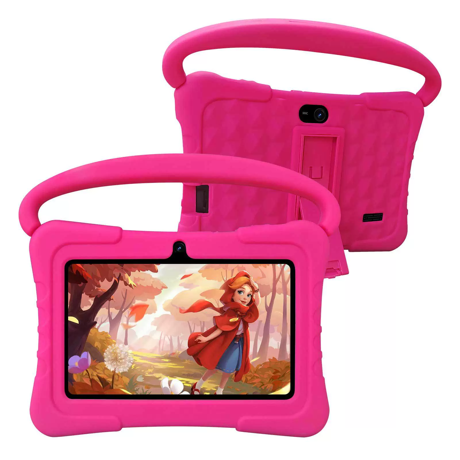7‑inch kids tablet, silicone rubber protective sleeve with handle, 4GB+32GB, US/EU/UK options