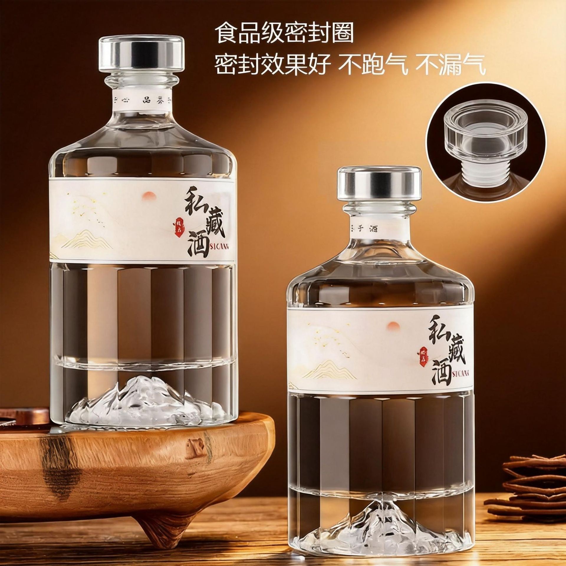 新款一斤开山酒瓶空瓶高端自酿储存瓶珍藏礼盒套装喜宴白酒瓶子