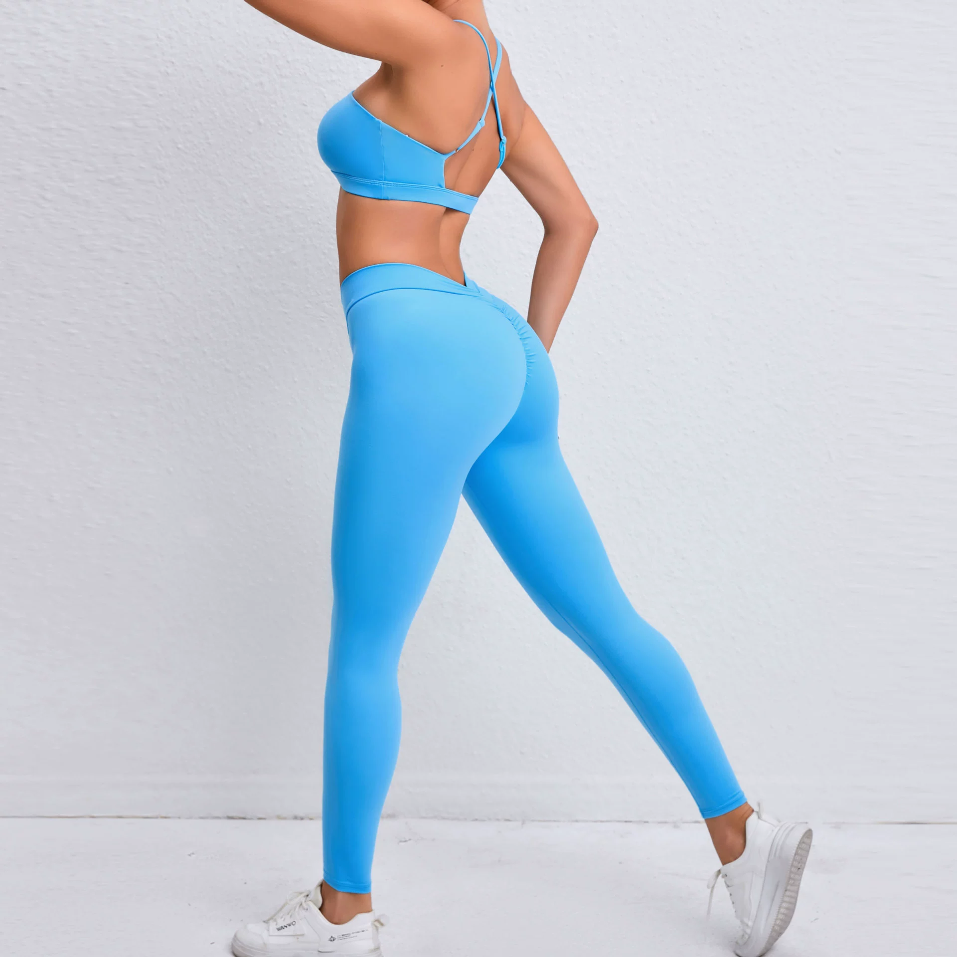 Sports shockproof push up bra, yoga clothing, underwear, set for gym, European style, for running